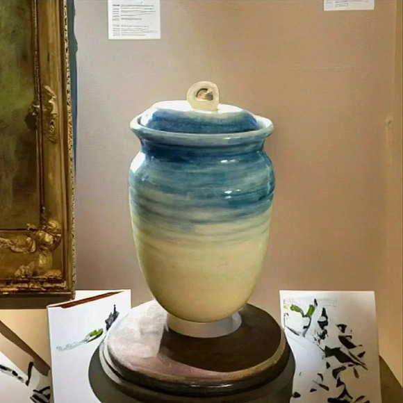 Boho Vintage Ginger Jar Blue Green - Picture 2 of 5